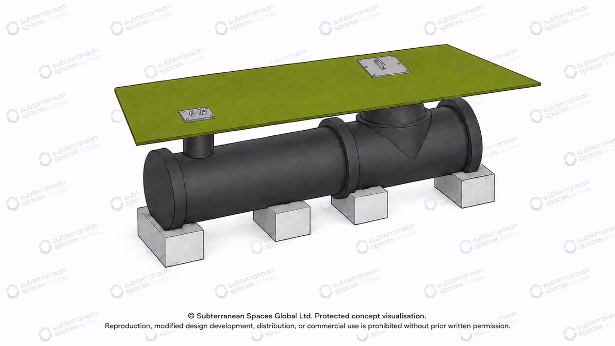 Security shelter technical cross-section diagram