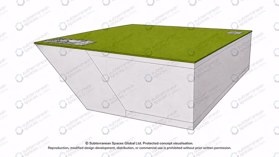 Advanced in-situ concrete secure shelter structure