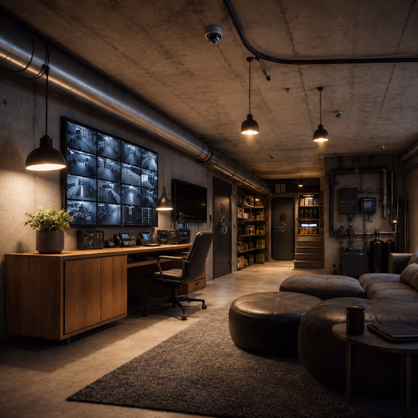 Underground security shelter interior