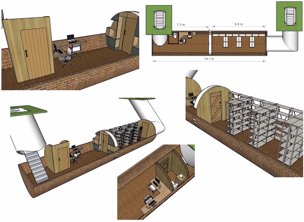 Internal pod drawing